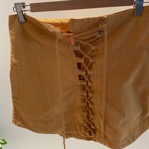 Free people tie front mini skirt
